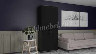 Шкаф 2-х створчатый Копенгаген (Венге/Черный матовый)