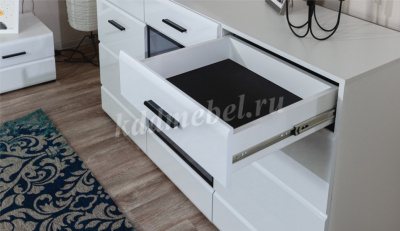 Комод Йорк 3д (Белый жемчуг/Белый глянец)