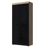 Шкаф Бастон (Дуб вотан/Черный глянец)