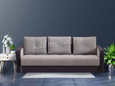 Диван-кровать Гранд-2 БД НПБ (Магнетика 03/Бежевый, Магнетика 38/Коричневый) 