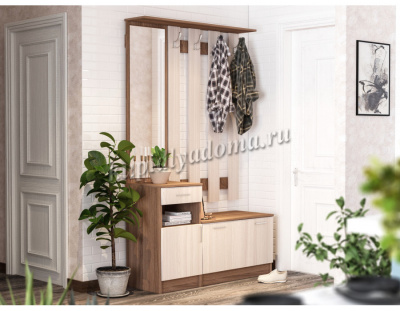 Прихожая Машенька 1 ЛДСП (Ясень шимо темный/Ясень шимо светлый) 