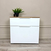 Тумба для обуви Октава 16.127 (Белый шагрень/Дуб крафт золотой)