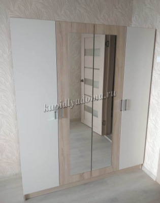 Шкаф 4-х дверный Уют (Дуб сонома/Белый)