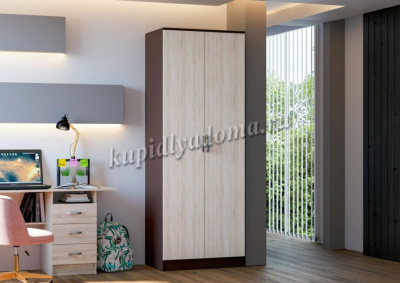 Шкаф распашной Нарус 2-х створчатый без зеркала (Дуб сонома/Белый) 