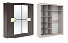 Шкаф-купе Оскар-11.1 (Бодега темный/Бежевое стекло)