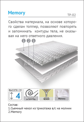 Наматрасник Topper Memory 1600*2000