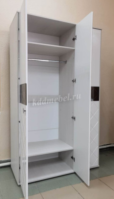 Шкаф распашной Сальма 3-х створчатый ШК-023 (Анкор светлый/Белый глянец)