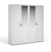 Шкаф Лацио 4-х дверный с зеркалом С (Белое дерево)