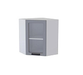 Шкаф угловой навесной со стеклом УВС2 кухня Танго (Белый/Лайм глянец)