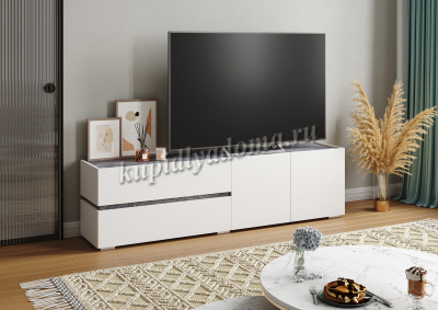 Тумба ТВ Аркон (Белый/Бетон темный)