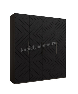 Шкаф 4-х створчатый Копенгаген (Венге/Черный матовый)