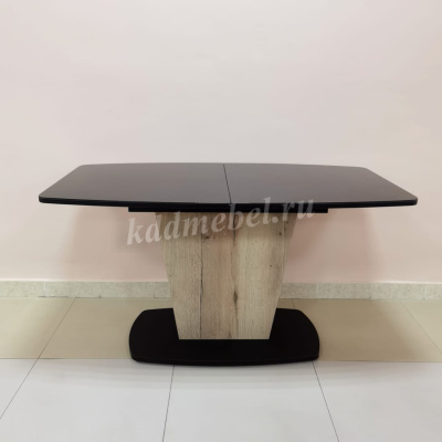 Стол обеденный раскладной Милтон 2 NEW (Каркас Черный матовый/Столешница табак Оракал 070)