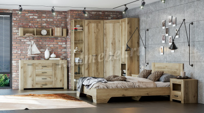 Шкаф Квадро-16 3-х створчатый (Дуб Делано светлый)