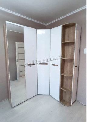 Шкаф угловой Наоми ШК-21 (Дуб каньон/Белый глянец) 