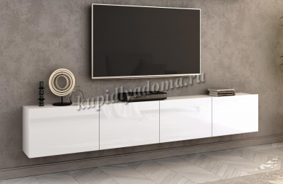 Тумба ТВ Лия-3 (Белый/Белый глянец)