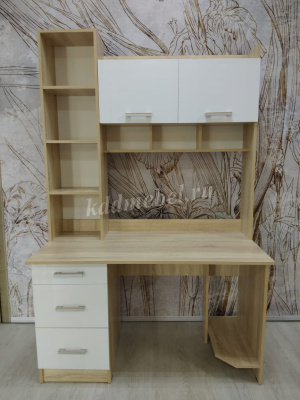 Стол компьютерный ПКС-5 (Дуб сонома/Белый глянец)