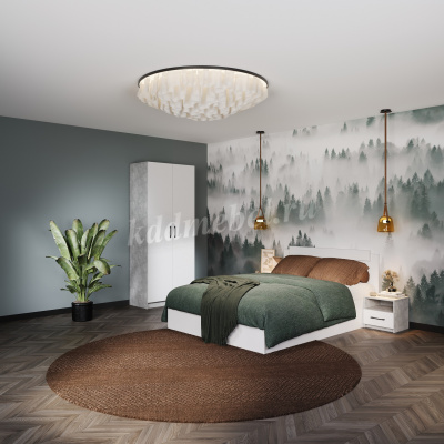 Тумба прикроватная Чикаго (2 шт) (Ателье светлый/Белый)