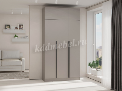 Шкаф Эра 1200 распашной с антресолью (Глиняный серый)