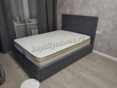 Кровать Твист 1.4 с подъемным механизмом (Микровелюр/Серый)