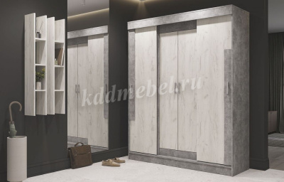 Шкаф-купе Гамма (Ателье светлый/Крафт белый)