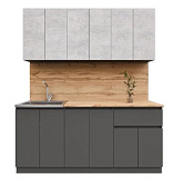 Кухня Лето 1,8 (Графит/Цемент светлый)