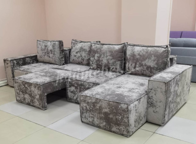 Угловой диван Бафи ДУ комплектация 4 (Плюш Латте)