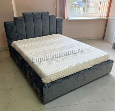 Кровать Амелия 1.6 с подъемным механизмом (Плюш Графит)