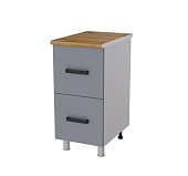 Шкаф нижний глубокий с 2 ящиками Г4РГ кухня Кантри без столешницы (Белый/Карбон фарфор)