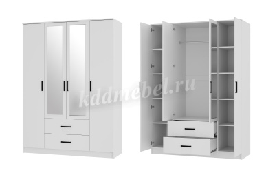 Шкаф Фьюжн 4-х створчатый (Белый)