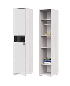 Шкаф пенал Сальма ШК-021 (Анкор светлый/Белый глянец)