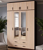 Шкаф Лагуна-016 с зеркалом с антресолью (Венге/Дуб молочный) 