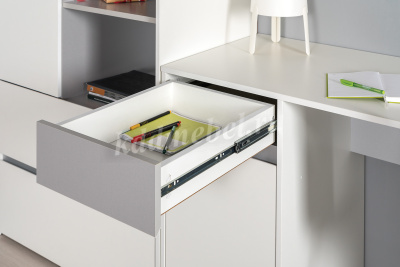 Стол письменный Торонто 12.149 (Белый шагрень/Стальной серый)