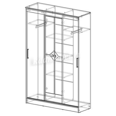 Шкаф-купе Агат (Ясень шимо темный/Ясень шимо светлый)