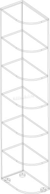 Стеллаж Вита угловой 300*500*2200 (Белый лофт)
