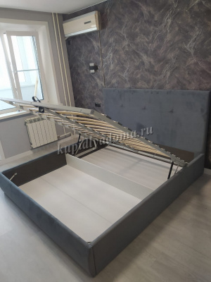 Кровать Твист 1.4 с подъемным механизмом (Микровелюр/Серый)