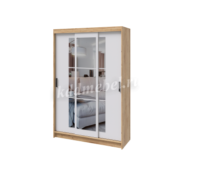 Шкаф-купе Бруно-2 (Дуб вотан/Белый)