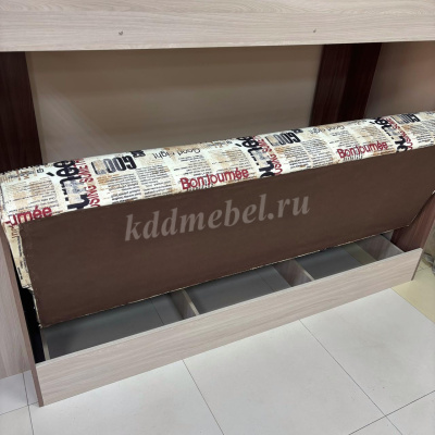 Кровать Колибри с диваном (Ясень шимо темный/Ясень шимо светлый/Буквы)