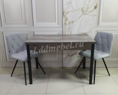 Стол обеденный Лофт-3 раздвижной (Сосна пасадена/Опоры черные)