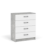 Комод Чикаго 4ящ (Ателье светлый/Белый)