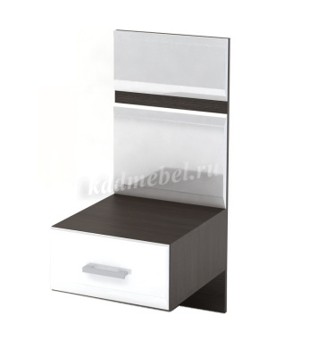 Тумба прикроватная Вегас с надстройкой ТБ-02 (Венге/Белый глянец)