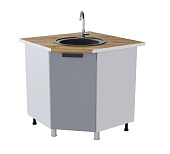 Шкаф нижний угловой мойка УМ кухня Танго без столешницы (Белый/Лайм глянец)