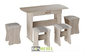 Обеденная группа Бон тип 2 (Дуб молочный/Серый/Белый к/з)