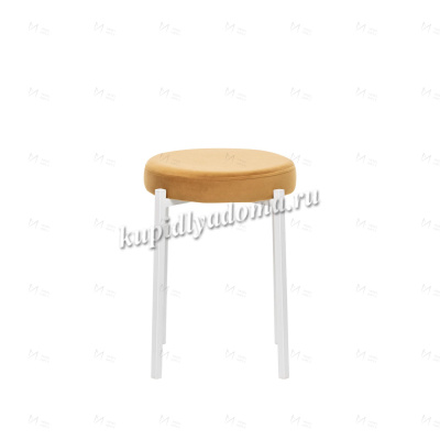 Табурет Leset Авис (Белый металл/велюр Ultra Mustard Горчичный)