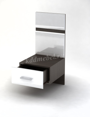 Тумба прикроватная Вегас с надстройкой ТБ-02 (Венге/Белый глянец)