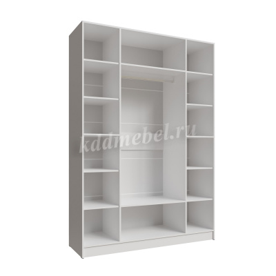 Шкаф Мадрид 1,6 с зеркалом (Белый древесные поры/Ателье светлое)