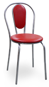 Стул обеденный Вега См-18 к/з (Красный/Алюминий хром)