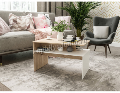 Стол журнальный Нарус №1 (Дуб сонома/Белый) 