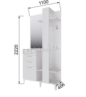 Прихожая Толедо Центральная секция ТЦС-30 (Графит серый)