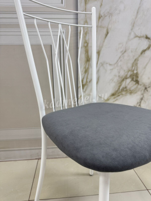 Стул Марсель К (Белый/Велюр Серый)