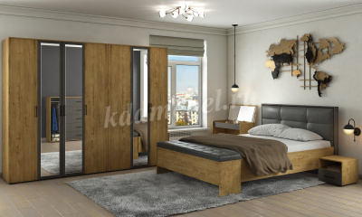 Скамья Бруно с ящиком (Дуб Вотан)